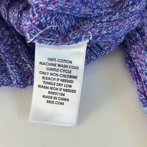 Kim Rogers Petite Sweater Small Womens Purple Crewneck Cable Knit Long Sleeve - Picture 9 of 9